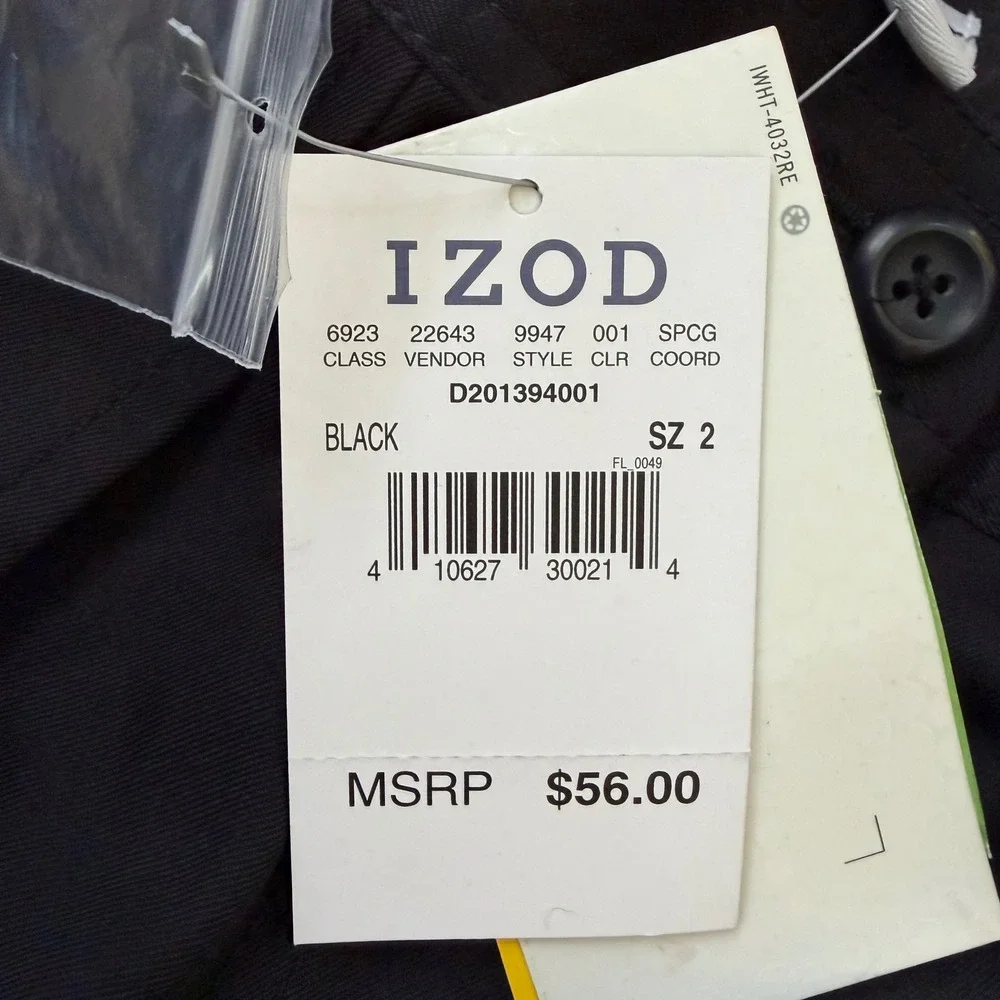 IZOD Golf Womens Black Swingflex Stretch Bermuda Shorts UPF 50 Size 2 NEW - Picture 5 of 13